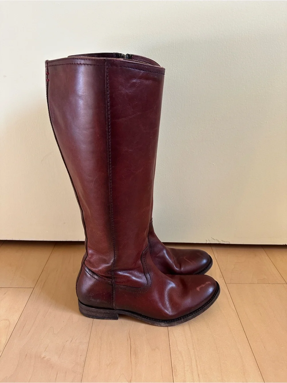Frye Tall Leather Riding Boots in Brown
